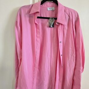 Reset By Jane Pink Button-Up Shirt - New With Tag
